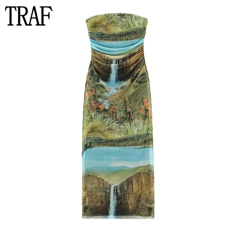 TRAF Print Tulle Dress Woman Bodycon Long Dress Women Off Shoulder Ruched Midi Dresses for Women Sexy Backless Evening Dress
TRAF Print Tulle Dress Woman Bodycon Long Dress Women Off Shoulder Ruched Midi Dresses for Women Sexy Backless Evening Dress