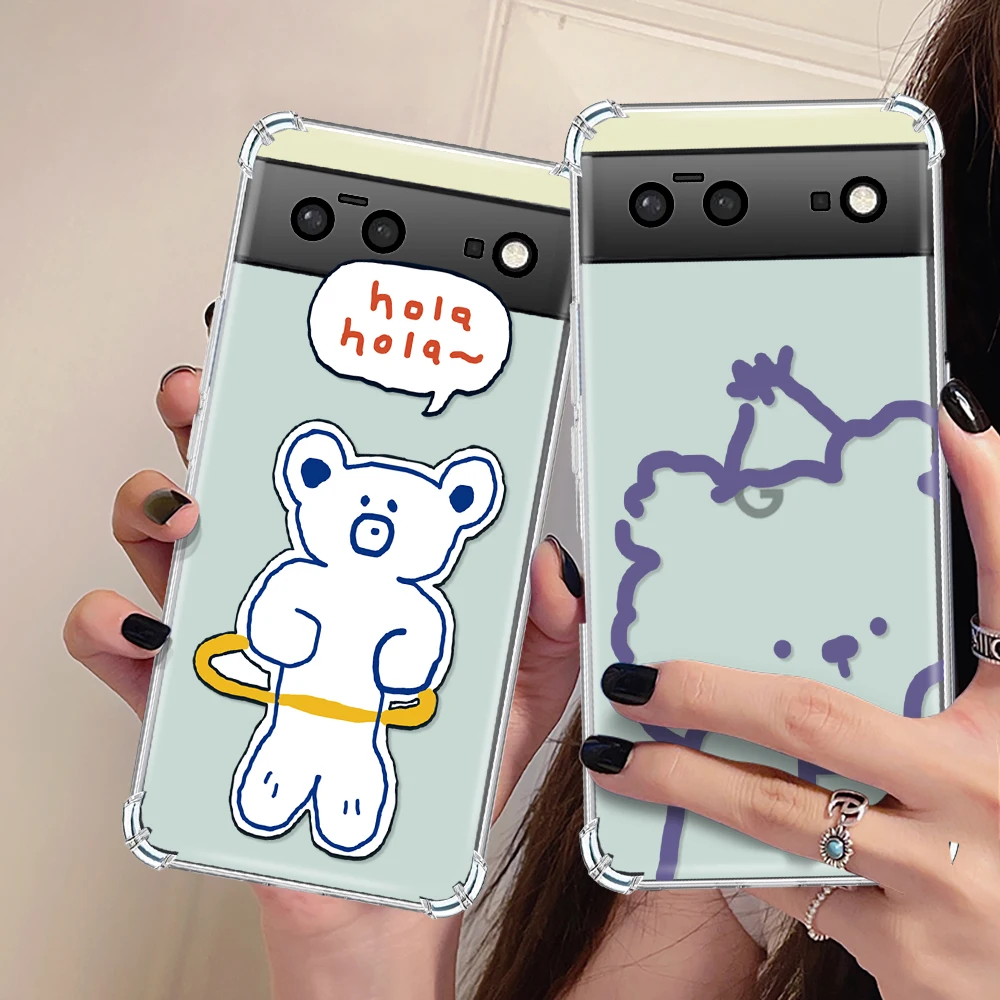 Cartoon Cute Bear Case for Google Pixel 7Pro 7 6a 6 6Pro Shockproof Silicone Transparent Soft Protection Back Cover Capinha
Cartoon Cute Bear Case for Google Pixel 7Pro 7 6a 6 6Pro Shockproof Silicone Transparent Soft Protection Back Cover Capinha