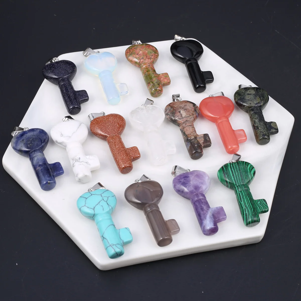 Natural Stone Pendant Key-shaped Gemstone Exquisite Charms for Jewelry Making DIY Originality Necklace Bracelet Accessories Gift
Natural Stone Pendant Key-shaped Gemstone Exquisite Charms for Jewelry Making DIY Originality Necklace Bracelet Accessories Gift