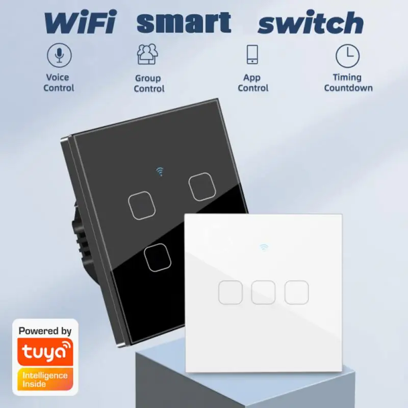 Wifi Smart Switch 1/2/3 gang TUYA WiFi Smart Touch Switch 2.4G WiFi Home Wall Button for Alexa and Google Home Assistant
Wifi Smart Switch 1/2/3 gang TUYA WiFi Smart Touch Switch 2.4G WiFi Home Wall Button for Alexa and Google Home Assistant