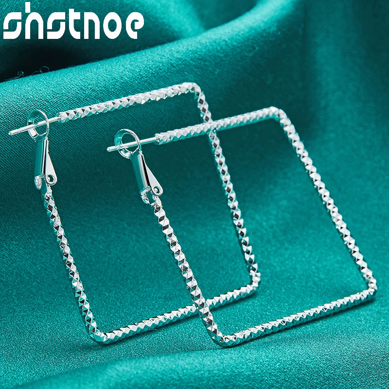 SHSTONE 925 Sterling Silver 50mm Square Hoop Earrings For Women Party Engagement Wedding Valentines Gift Charm Fashion Jewelry
SHSTONE 925 Sterling Silver 50mm Square Hoop Earrings For Women Party Engagement Wedding Valentines Gift Charm Fashion Jewelry