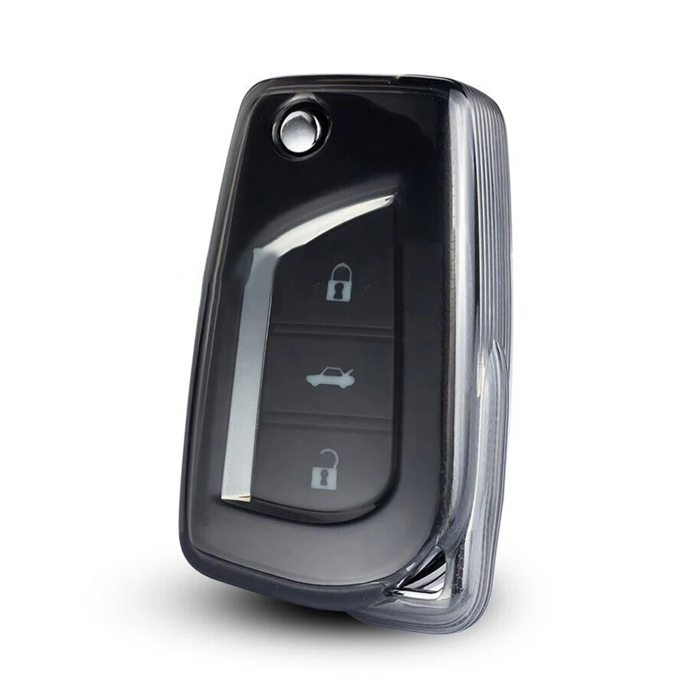 Transparent Black TPU Car Flip Key Cover Case Durable Car Decor Flip Key Fob Shell Case Cover Accessories For RAV4 2019-2023
Transparent Black TPU Car Flip Key Cover Case Durable Car Decor Flip Key Fob Shell Case Cover Accessories For RAV4 2019-2023