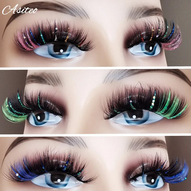 Asiteo 3D Color Faux Mink Eyelashes Natural Long Color Eyelashes Glitter Dramatic Makeup False Shiny Eyelashes Party Cosplay
Asiteo 3D Color Faux Mink Eyelashes Natural Long Color Eyelashes Glitter Dramatic Makeup False Shiny Eyelashes Party Cosplay