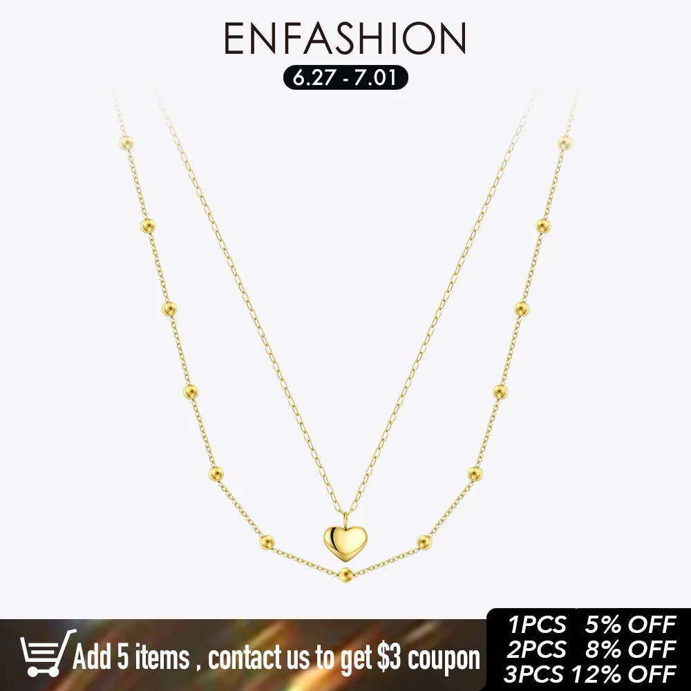 ENFASHION Boho Heart Choker Necklace Women Statement Stainless Steel Double Chain Cute Holiday Necklaces Fashion Jewelry P193026
ENFASHION Boho Heart Choker Necklace Women Statement Stainless Steel Double Chain Cute Holiday Necklaces Fashion Jewelry P193026