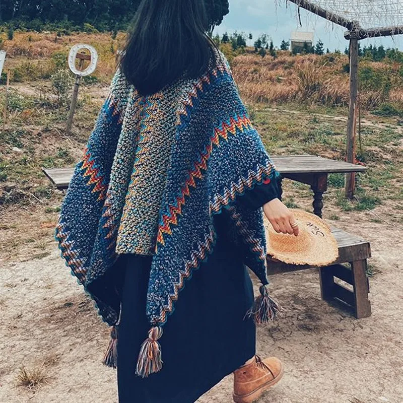 

Женский вязаный кардиган с бахромой, повседневный свободный свитер цвета хаки в полоску с V-образным вырезом и асимметричным подолом, Осень-зима