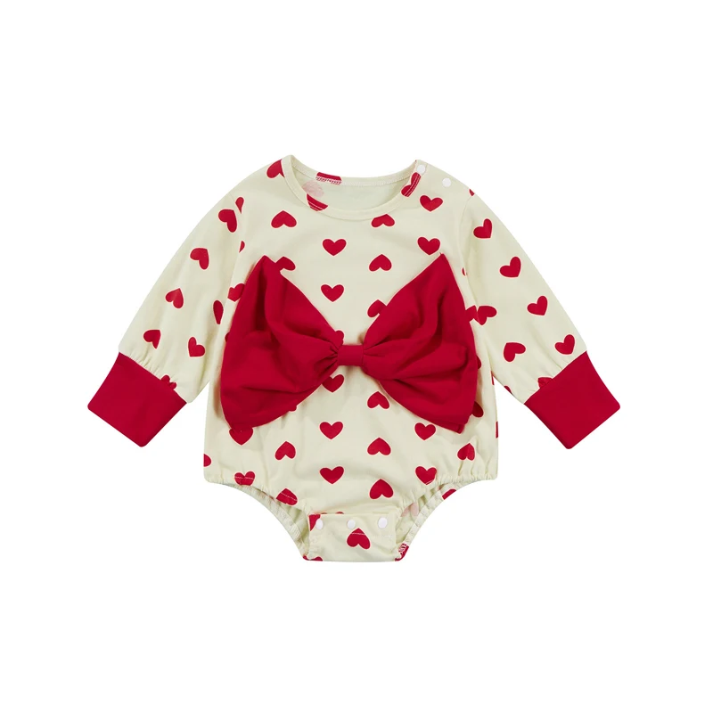 Baby Girl\u2019s Long Sleeve Romper Fashion Heart Print Bow Round Neck Triangle Jumpsuits For Toddler Newborn Baby Girls
Baby Girl\u2019s Long Sleeve Romper Fashion Heart Print Bow Round Neck Triangle Jumpsuits For Toddler Newborn Baby Girls