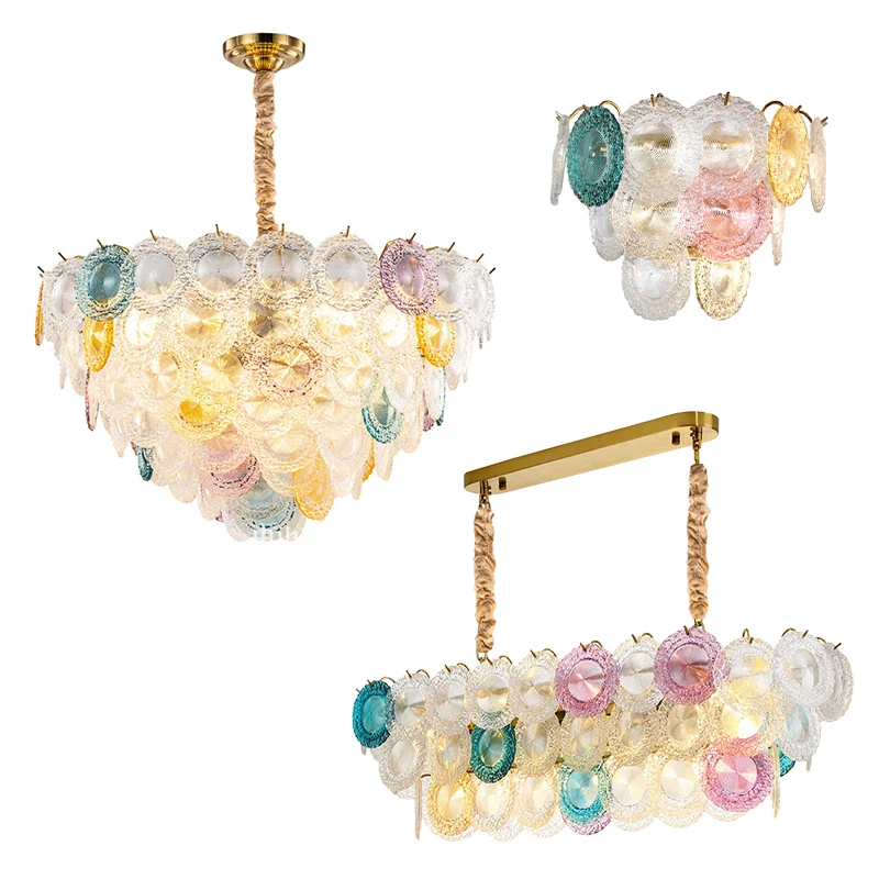 Colorful Luxury Glass Pendant Lights Lustres Dimmable LED Taper Hanging Lamps for Ceiling Home Decoration for Living Room Decor
Colorful Luxury Glass Pendant Lights Lustres Dimmable LED Taper Hanging Lamps for Ceiling Home Decoration for Living Room Decor