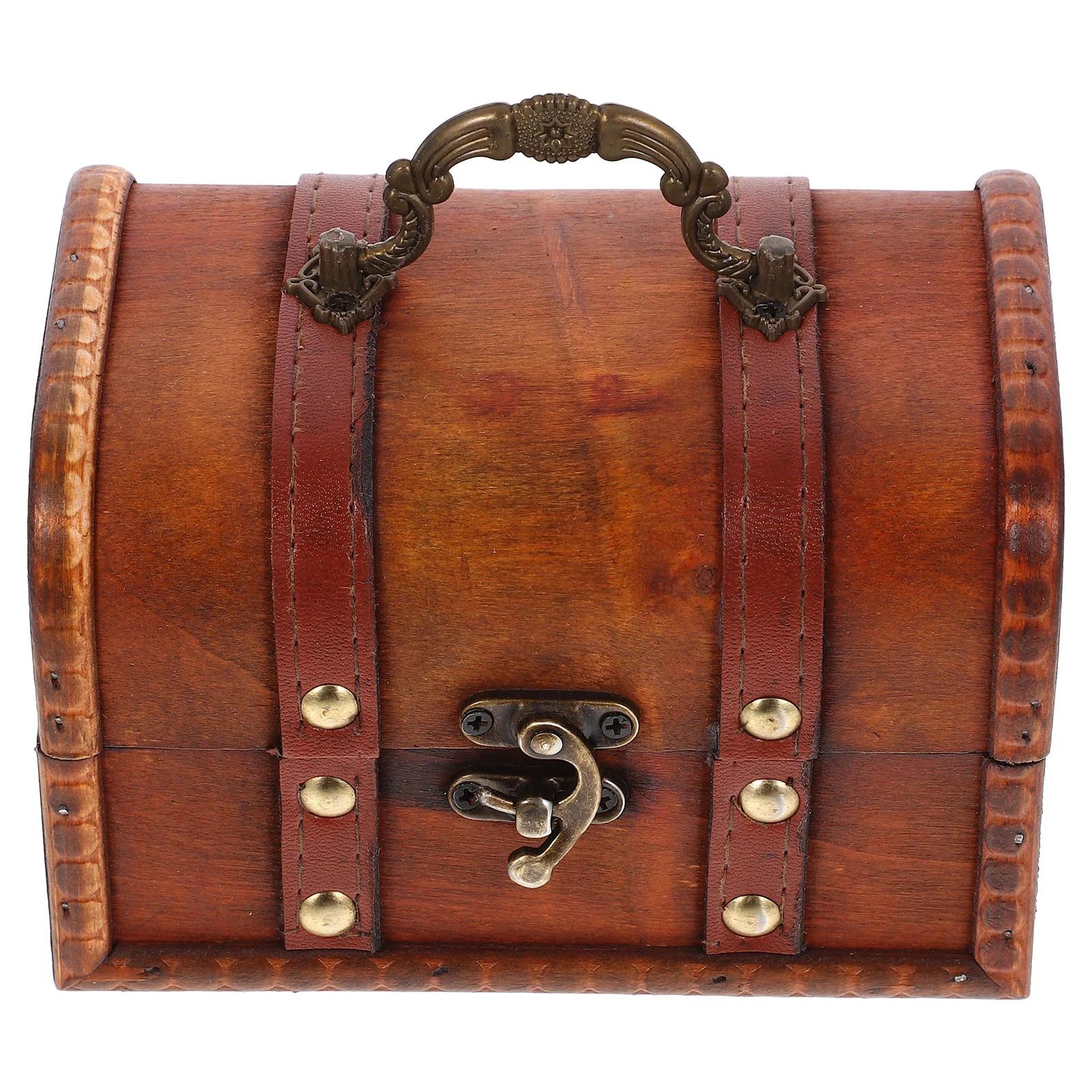 

Wooden Treasure Jewelry Container Retro Trinket Case Piggy Bank Organizer Storage Pirate