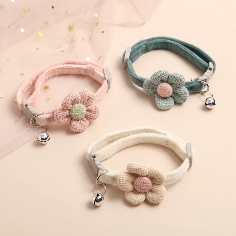 Cute Knitting Flower Bell Collar Adjustable Cat Necklace Pet Collar Traction Safety Buckle Necklace Small Dog Dog Supplies
Cute Knitting Flower Bell Collar Adjustable Cat Necklace Pet Collar Traction Safety Buckle Necklace Small Dog Dog Supplies