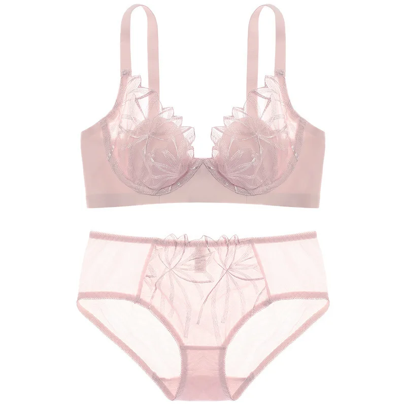 French Triangle Cup Thin Embroidery Lace Seamless Bralette Memory Steel Ring Comfortable Underwear Women Bra Set
French Triangle Cup Thin Embroidery Lace Seamless Bralette Memory Steel Ring Comfortable Underwear Women Bra Set