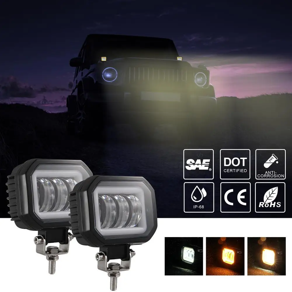 1pc/2pcs Motorcycle Spotlight Led Work Lamp 4 Inch Square Driving Lights Waterproof External Spotlight
1pc/2pcs Motorcycle Spotlight Led Work Lamp 4 Inch Square Driving Lights Waterproof External Spotlight