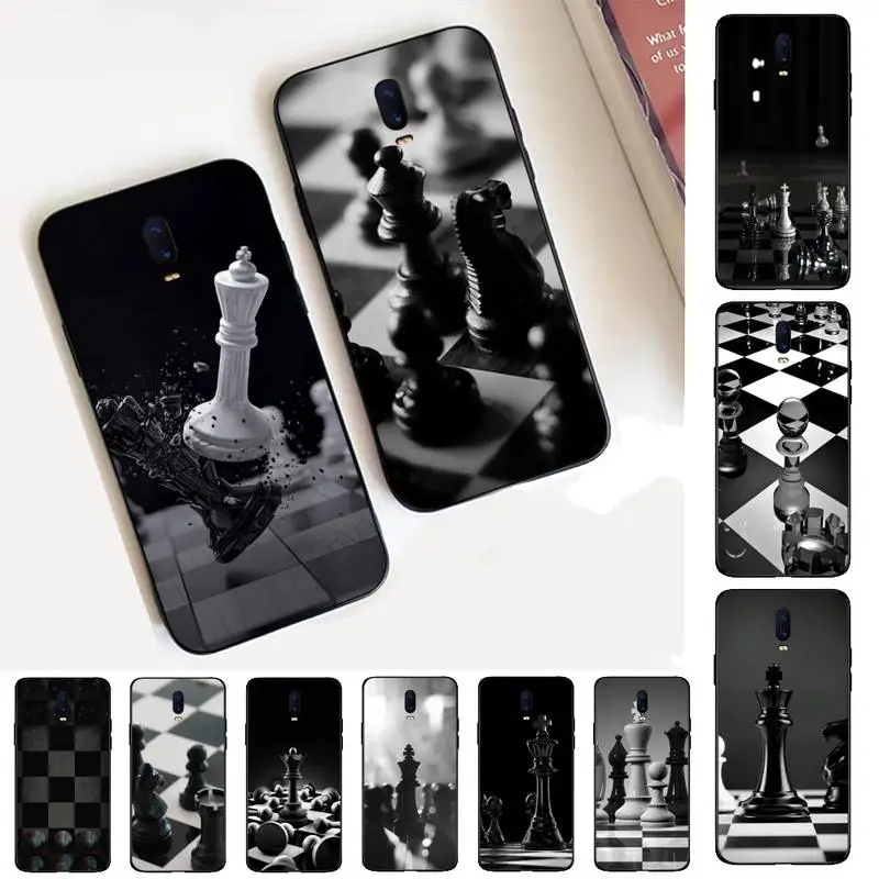 

Black white chess Phone Case for Vivo Y91C Y11 17 19 17 67 81 Oppo A9 2020 Realme c3