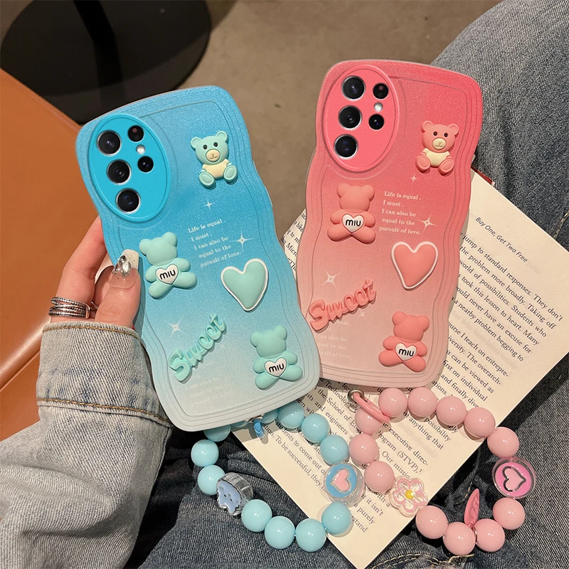 3D Luxury Cute Bear Cartoon Soft Silicon Phone Case On For Samsung Galaxy S21 Ultra 21ultra Hand Strap Bracelet Back Cover
3D Luxury Cute Bear Cartoon Soft Silicon Phone Case On For Samsung Galaxy S21 Ultra 21ultra Hand Strap Bracelet Back Cover
