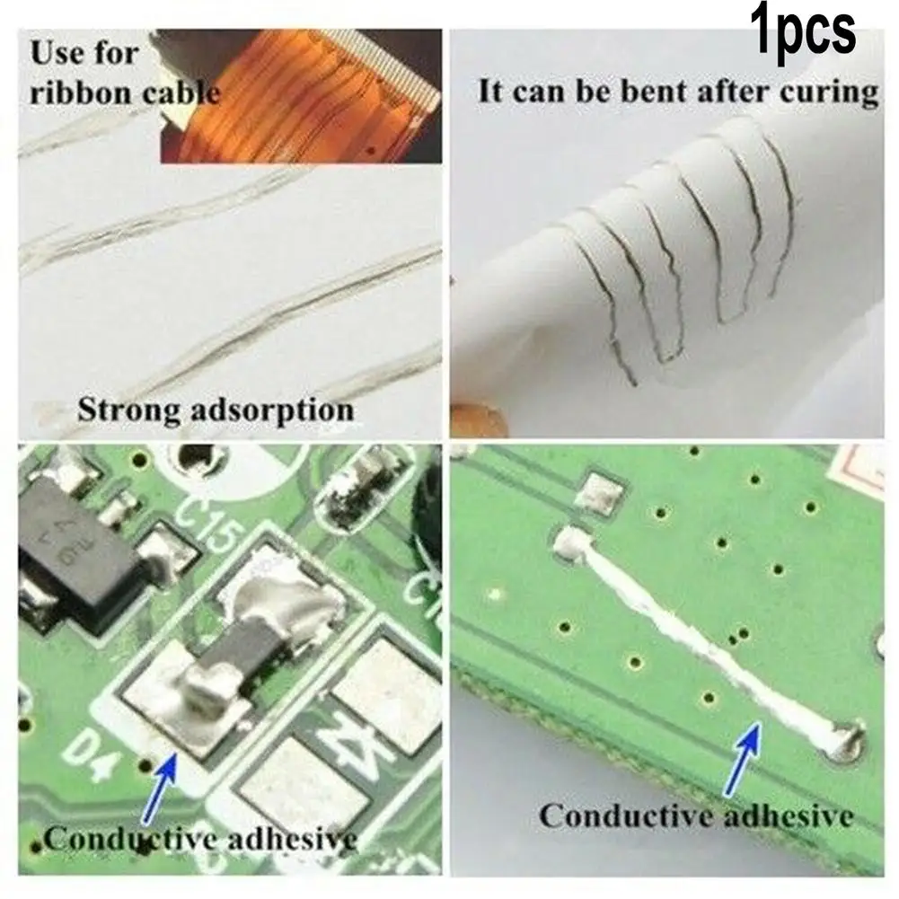 0.1-0.9ML Plate Silver Conductive Glue Wire Adhesive Conduction Paste Electrical Paint Glue Line PCB Boards Repair Dry Quickly
0.1-0.9ML Plate Silver Conductive Glue Wire Adhesive Conduction Paste Electrical Paint Glue Line PCB Boards Repair Dry Quickly