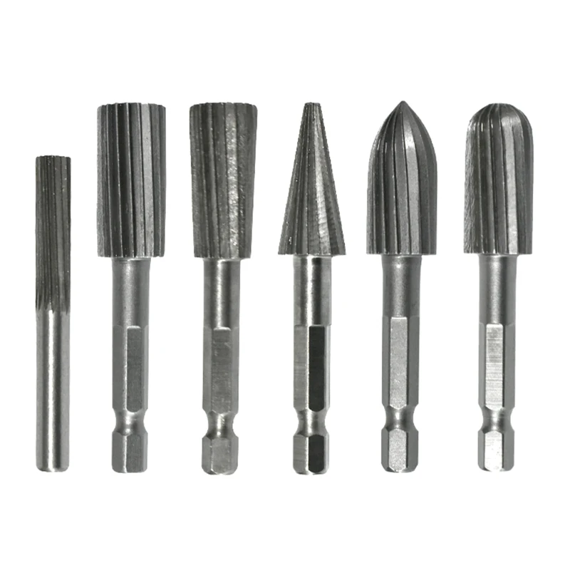 6x Electric Grinding Head H.S.S. Hex Shank Rotary File Set Multi-shape Grinder Bit for DIY Woodworking Carving Engraving
6x Electric Grinding Head H.S.S. Hex Shank Rotary File Set Multi-shape Grinder Bit for DIY Woodworking Carving Engraving