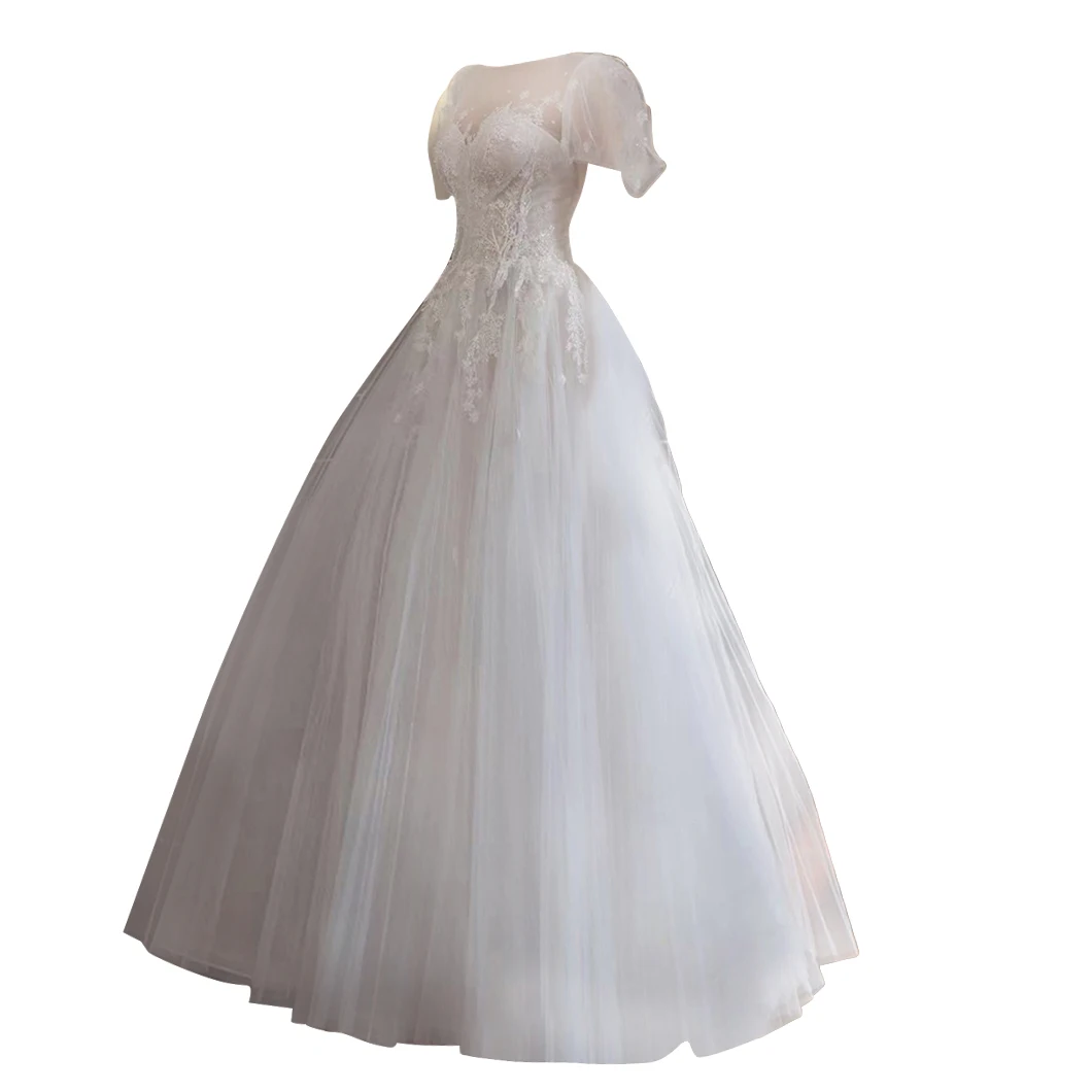 Fantasy Flower Princess Bride Puff Sleeve Wedding Dress White Bridesmaid Dress Show Host's Dress
Fantasy Flower Princess Bride Puff Sleeve Wedding Dress White Bridesmaid Dress Show Host's Dress