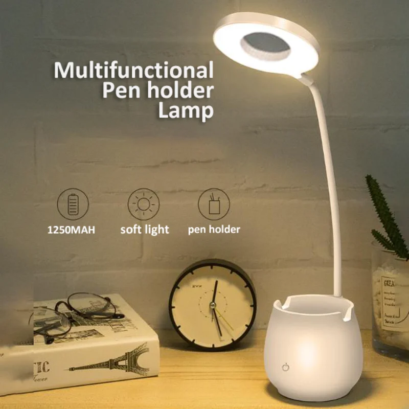 Pen Holder Annular Table Lamp USB Desk Lamp Rechargeable Adjustment Table Reading Lamp with Phone Holder
Pen Holder Annular Table Lamp USB Desk Lamp Rechargeable Adjustment Table Reading Lamp with Phone Holder