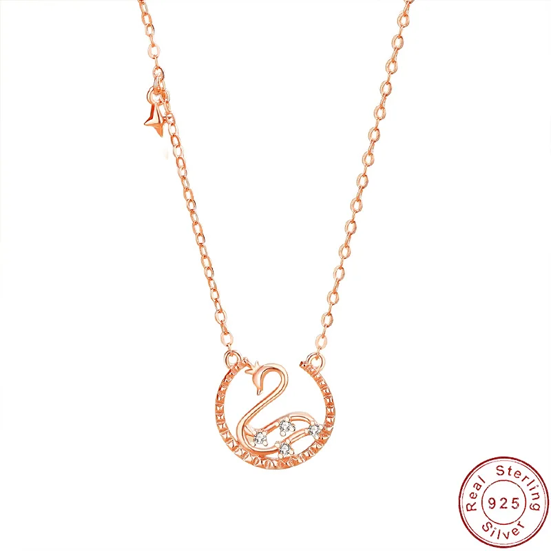 JIALY European AAA CZ Swan Pendant S925 Sterling Silver Necklace Hollow Clavicle Chain For Women Birthday Party Gift Jewelry
JIALY European AAA CZ Swan Pendant S925 Sterling Silver Necklace Hollow Clavicle Chain For Women Birthday Party Gift Jewelry