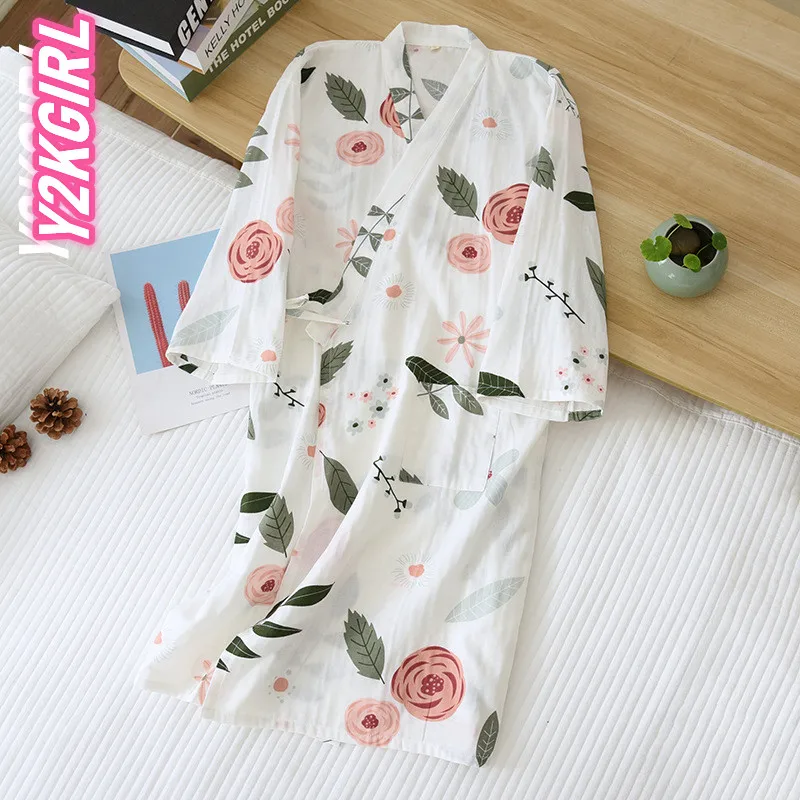 Y2KGIRL Women Kimono Spa Sleepwear Fashion Long Pajamas Casual Pj Dress Homewear Cotton Women's Bathrobes Spring Summer Clothes
Y2KGIRL Women Kimono Spa Sleepwear Fashion Long Pajamas Casual Pj Dress Homewear Cotton Women's Bathrobes Spring Summer Clothes