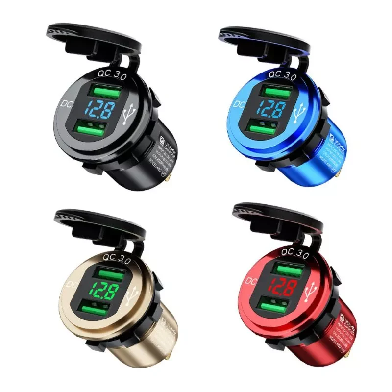 1PC Waterproof Dual QC3.0 USB Fast Charger Power Outlet LED Voltmeter for Car Marine
1PC Waterproof Dual QC3.0 USB Fast Charger Power Outlet LED Voltmeter for Car Marine