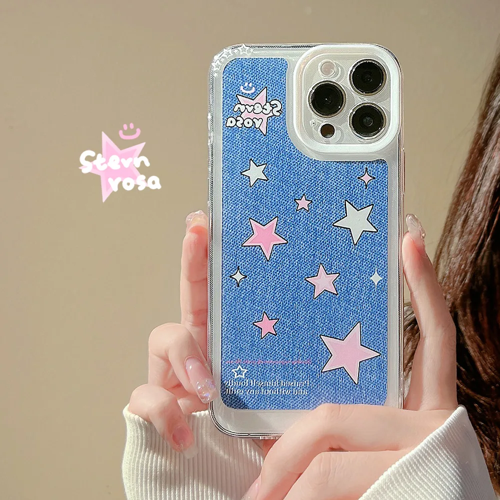 Vintage Printed Denim Colorful Star Phone Case Kawaii For iPhone 13 12 iPhone 11 Pro XS Max X XR Korea Y2K Shockproof Soft Case
Vintage Printed Denim Colorful Star Phone Case Kawaii For iPhone 13 12 iPhone 11 Pro XS Max X XR Korea Y2K Shockproof Soft Case