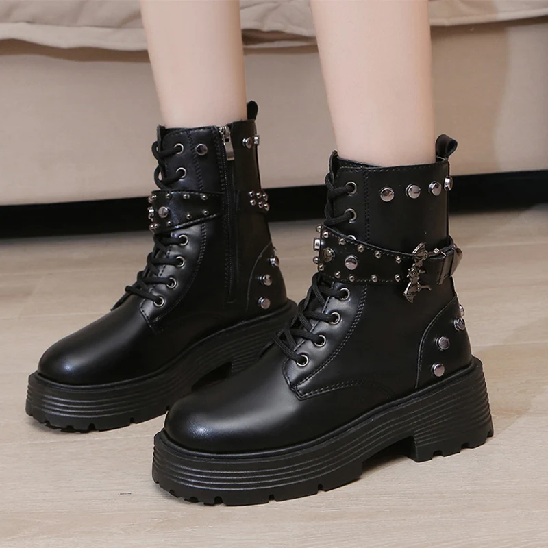 Flats Women Platform Ankle Chelsea Boots Goth Gladiator Punk Shoes Winter 2024 New Trend Fashion Motorcycle Boots Mujer Zapatos
Flats Women Platform Ankle Chelsea Boots Goth Gladiator Punk Shoes Winter 2024 New Trend Fashion Motorcycle Boots Mujer Zapatos