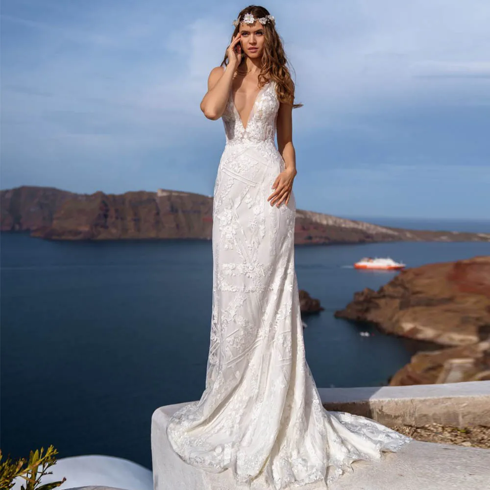 Boho Wedding Dress For Bride 2022 Sleeveless Backless Lace Bridal Gowns Mermaid Detachable Train Vestido De Noiva Custom Made
Boho Wedding Dress For Bride 2022 Sleeveless Backless Lace Bridal Gowns Mermaid Detachable Train Vestido De Noiva Custom Made