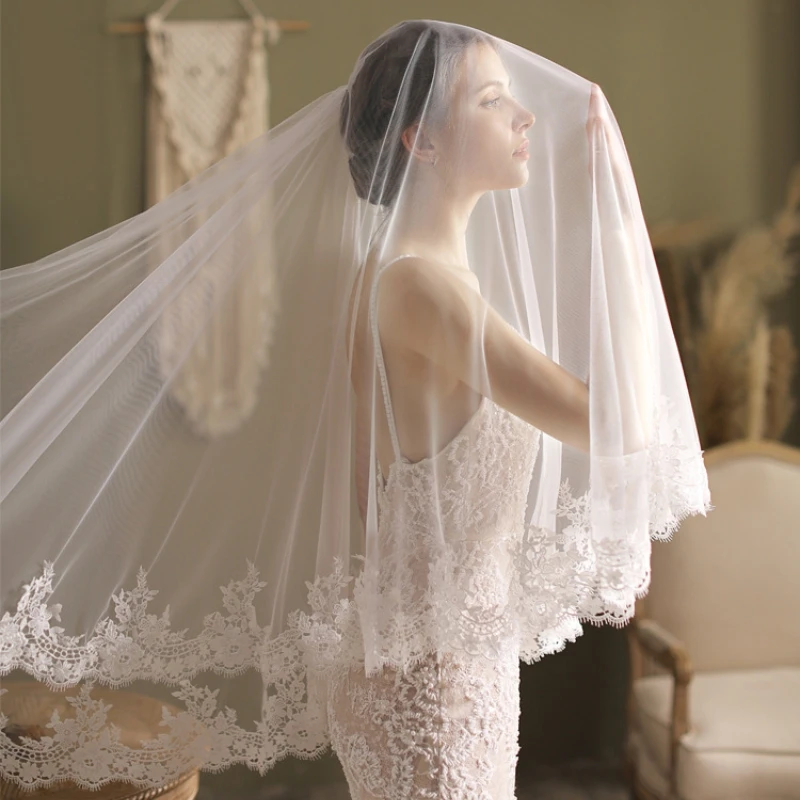 New Wedding Veils Soluble lace Two-layer With Comb Bride Veil Headwear Accessories
New Wedding Veils Soluble lace Two-layer With Comb Bride Veil Headwear Accessories