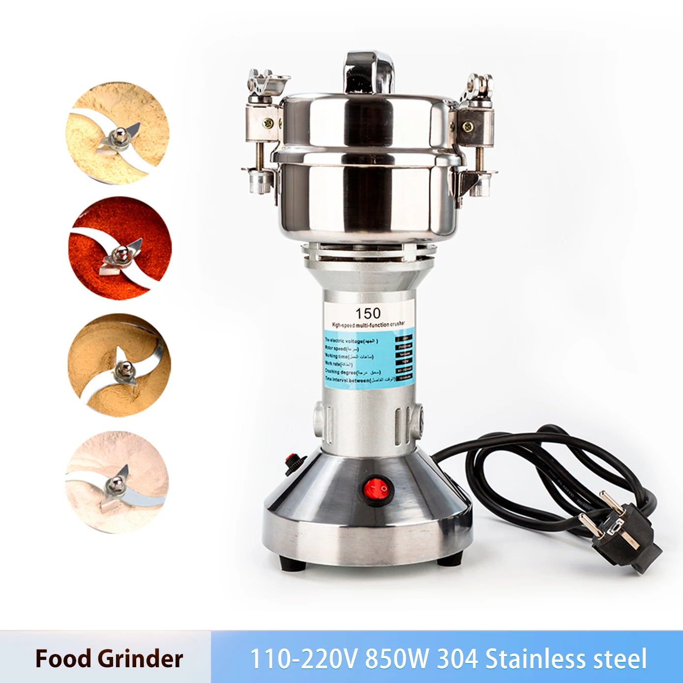 150g 850W Mill Machine Grinder Electric Coffee Food Grinder Powerful Beans Traditional Pulverizer Medicine Multifunction
150g 850W Mill Machine Grinder Electric Coffee Food Grinder Powerful Beans Traditional Pulverizer Medicine Multifunction