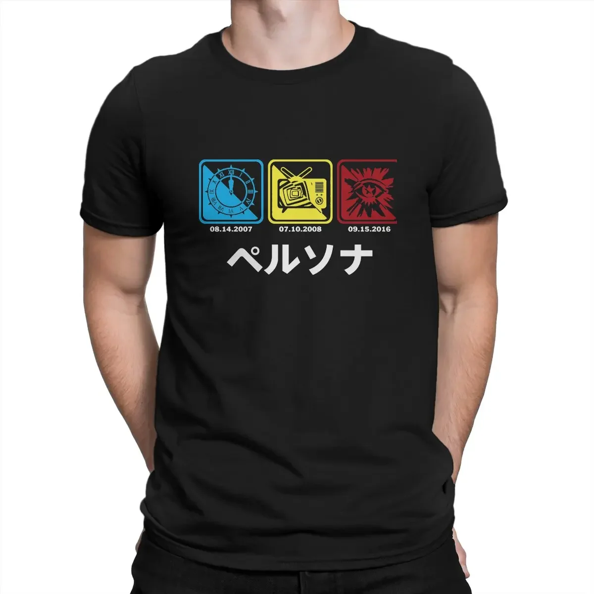 Футболки cuota мужские хлопковые Винтажные с круглым вырезом S-Shin Megami Tensei людей