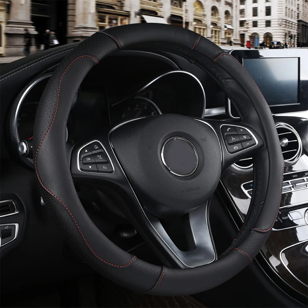 Car Steering Wheel Cover 38cm 15inch PU Leather Silicone Steering Wheel Booster Cover Anti-skid Accessories
Car Steering Wheel Cover 38cm 15inch PU Leather Silicone Steering Wheel Booster Cover Anti-skid Accessories