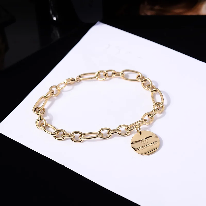Korean fashion titanium steel plated with 14K real gold round bracelet Women's temperament network red bracelet
Korean fashion titanium steel plated with 14K real gold round bracelet Women's temperament network red bracelet