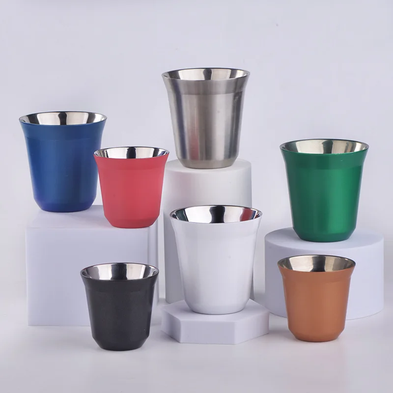 2Pcs Double-layer Coffee Mug Stainless Steel Coffee Cup Espresso Vacuum Cup Heat Resistant Milk Jug Coffee Cups Mug 80ml 160ml
2Pcs Double-layer Coffee Mug Stainless Steel Coffee Cup Espresso Vacuum Cup Heat Resistant Milk Jug Coffee Cups Mug 80ml 160ml