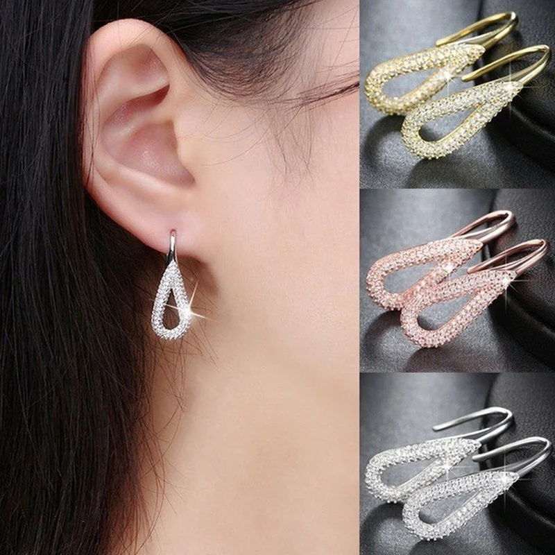 Luxury Ladies Full Bling Iced Out AAA CZ Rhinestone Crystal Dangle Earrings for Women Party Wedding Engagement Jewelry
Luxury Ladies Full Bling Iced Out AAA CZ Rhinestone Crystal Dangle Earrings for Women Party Wedding Engagement Jewelry