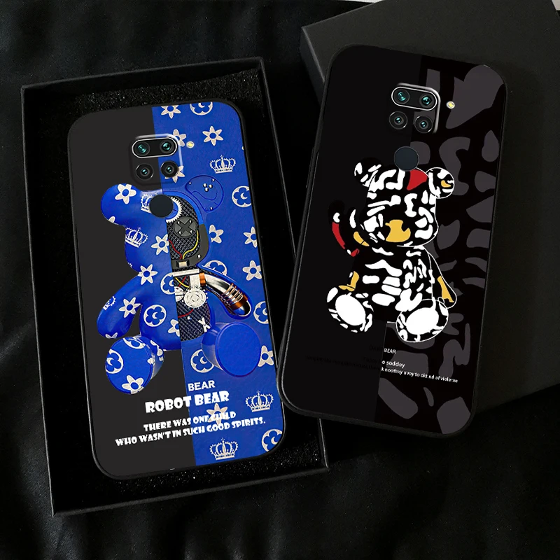 Fashion Brand Luxury Bear For Xiaomi Redmi Note 9 9T 9S 9 Pro 5G Phone Case Soft Carcasa Funda Black TPU Back Liquid Silicon 
Fashion Brand Luxury Bear For Xiaomi Redmi Note 9 9T 9S 9 Pro 5G Phone Case Soft Carcasa Funda Black TPU Back Liquid Silicon
