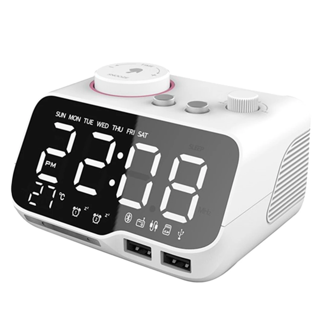 Будильник с FM-радио и Bluetooth-динамиком, настольные светодиодные цифровые часы с 2 USB-портами, поддержка TF-устройств, вилка стандарта Великобри...
Будильник с FM-радио и Bluetooth-динамиком, настольные светодиодные цифровые часы с 2 USB-портами, поддержка TF-устройств, вилка стандарта Великобри...