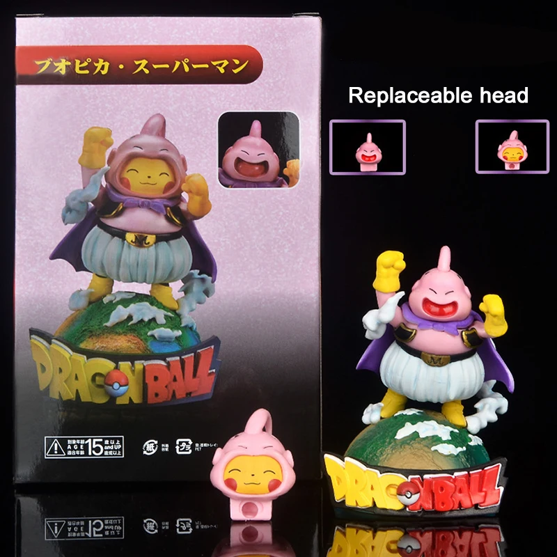 Pikachu Cosplay Dragon Ball Majin Buu Anime Pokemon Action Figures Model Collection 2 Heads Change Funny Doll Toys For Kids Gift
Pikachu Cosplay Dragon Ball Majin Buu Anime Pokemon Action Figures Model Collection 2 Heads Change Funny Doll Toys For Kids Gift