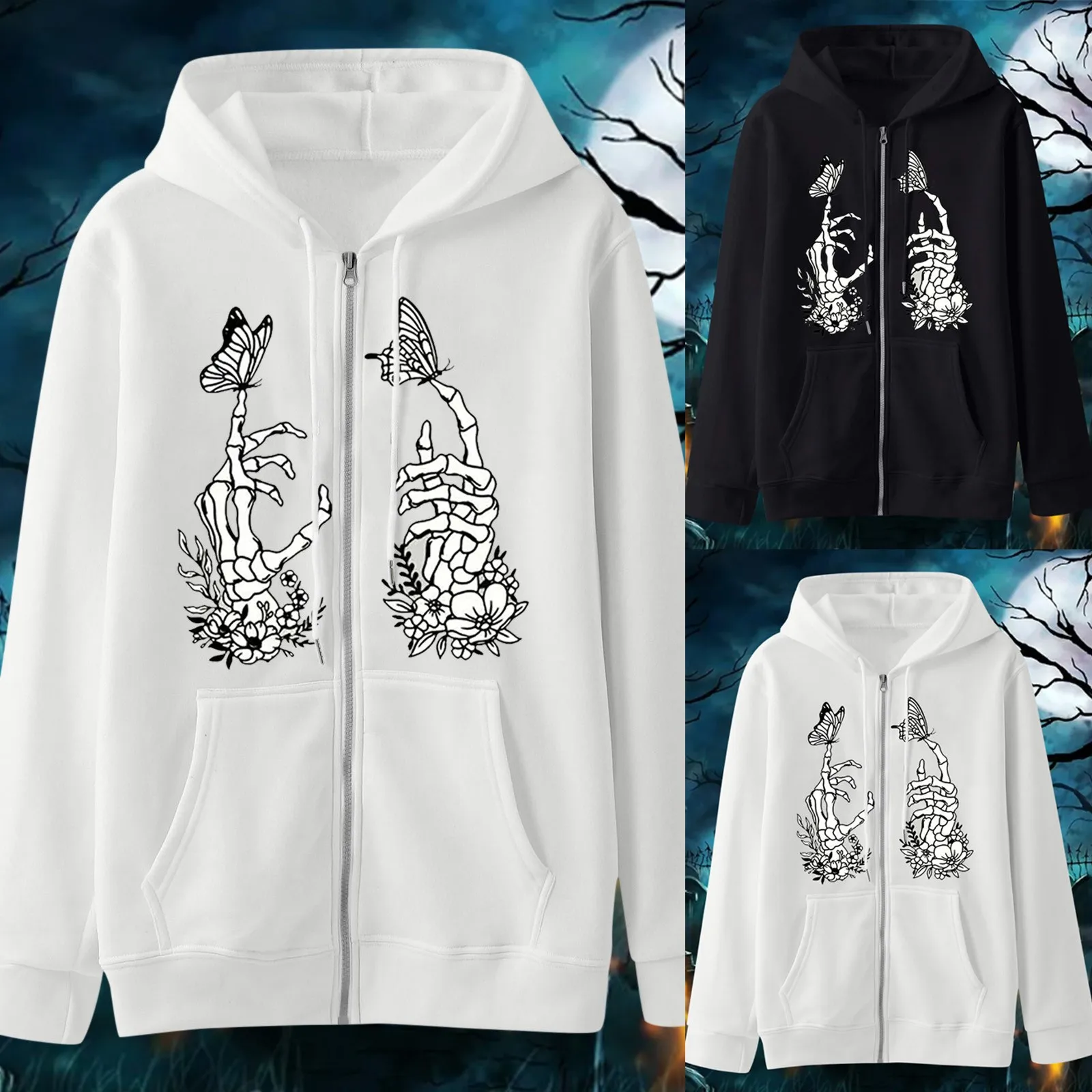 Womens Hoodless Gothic Style Loose Full Zip Sweatshirt Round Neck Casual Womens Sweatshirts Pullover Sweatshirt Long Hoodie
Womens Hoodless Gothic Style Loose Full Zip Sweatshirt Round Neck Casual Womens Sweatshirts Pullover Sweatshirt Long Hoodie