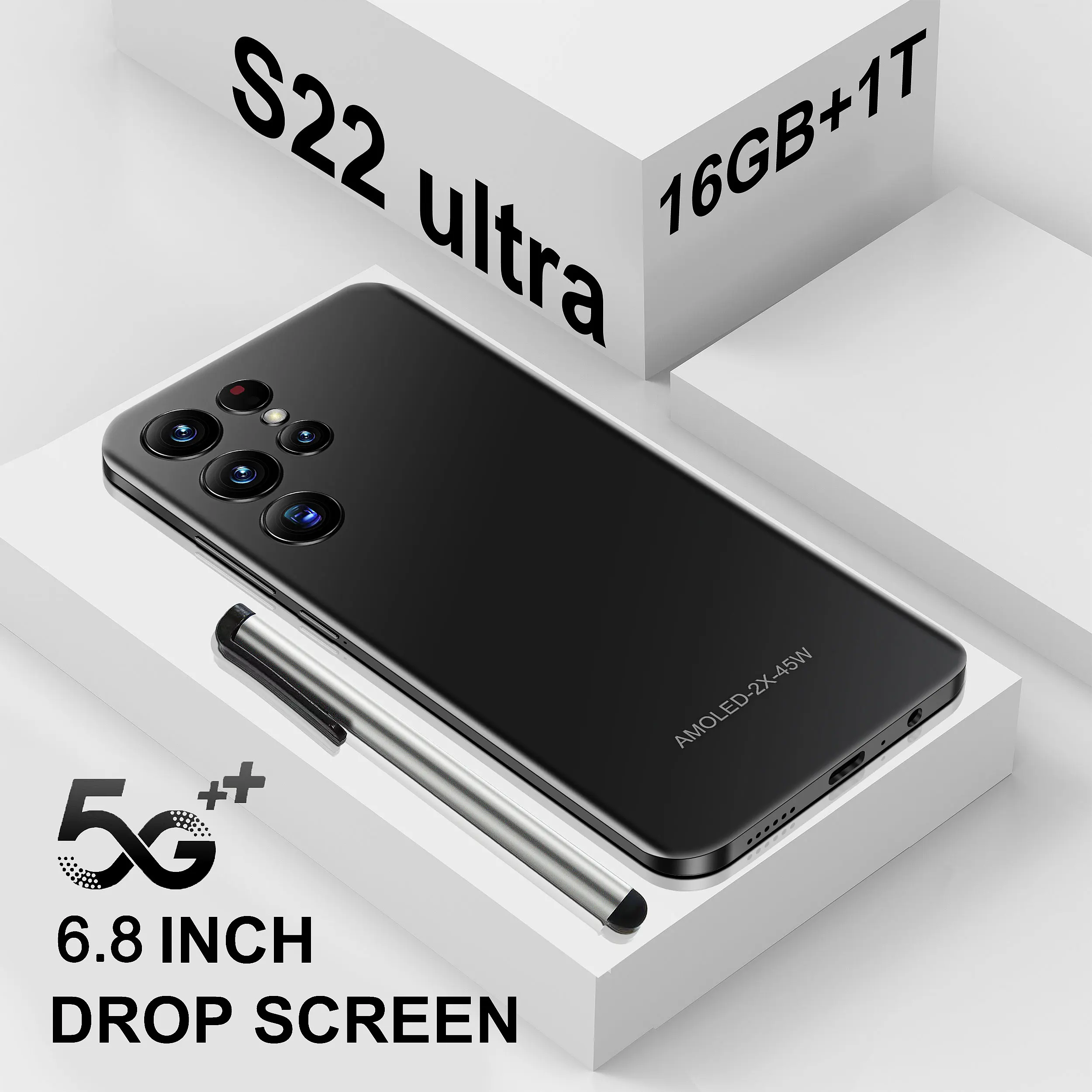 2022 New S22+ Ultra Smartphone 6.8 Inch 16GB+1TB 6800mAh 5G Network Unlock Cell Phone Mobile Phones Global Version
2022 New S22+ Ultra Smartphone 6.8 Inch 16GB+1TB 6800mAh 5G Network Unlock Cell Phone Mobile Phones Global Version