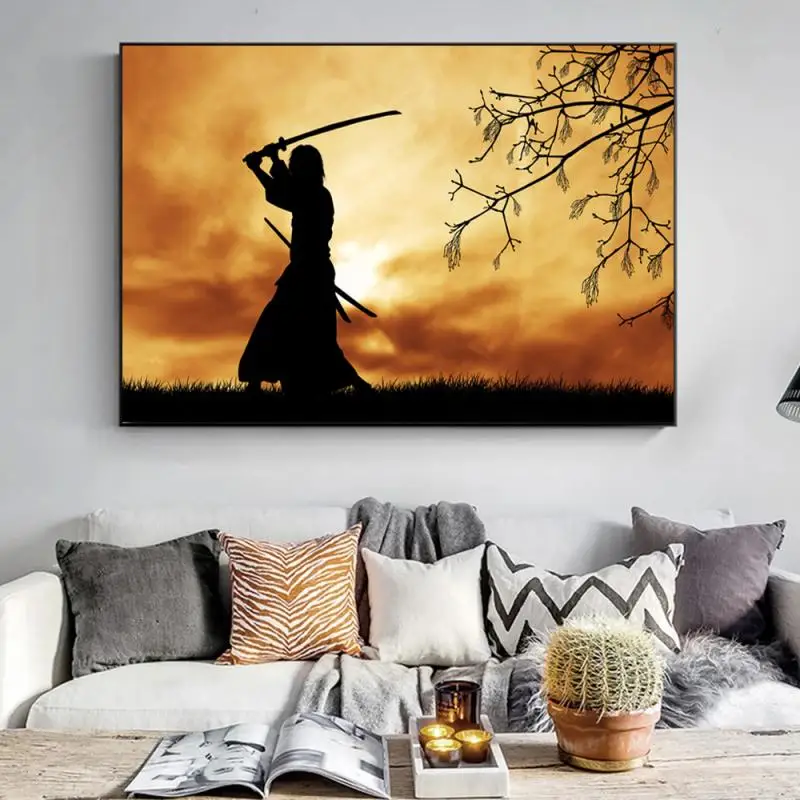 Japanese Samurai Silhouette Portrait Sunset Landscape Canvas Painting Wall Art Modern Poster and Print Living Room Home Decor
Japanese Samurai Silhouette Portrait Sunset Landscape Canvas Painting Wall Art Modern Poster and Print Living Room Home Decor