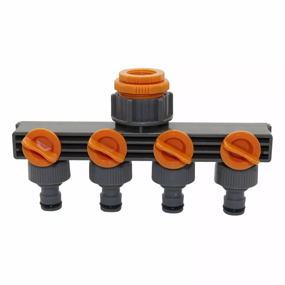 

1"to3/4"to1/2" Female Thread 4 Way Hose Splitters For Watering Water Pipe Linker Automatic Timer Garden Water Irrigation Tool