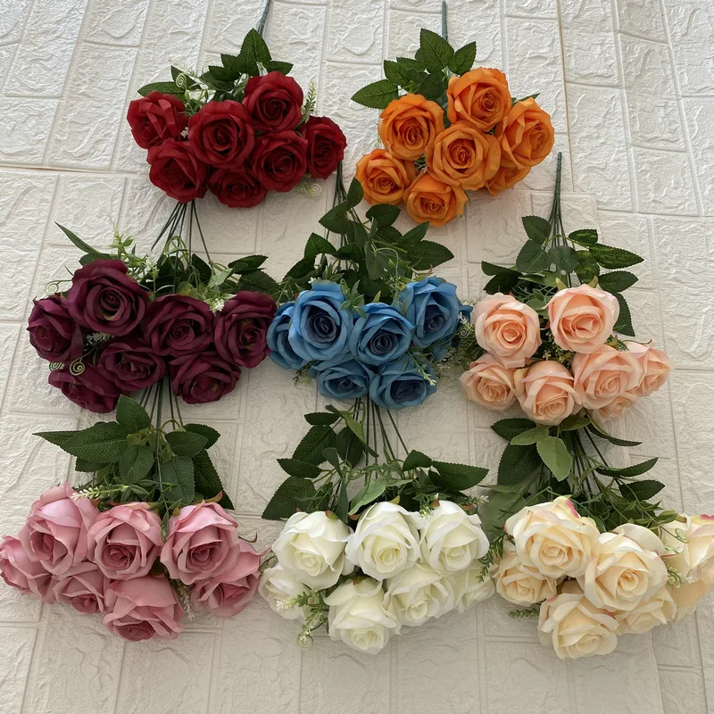 Artificial Silk Sweetheart Rose Bouquet Wedding Photography Flower Arrangement Background Home Living Room Garden Decoration
Artificial Silk Sweetheart Rose Bouquet Wedding Photography Flower Arrangement Background Home Living Room Garden Decoration