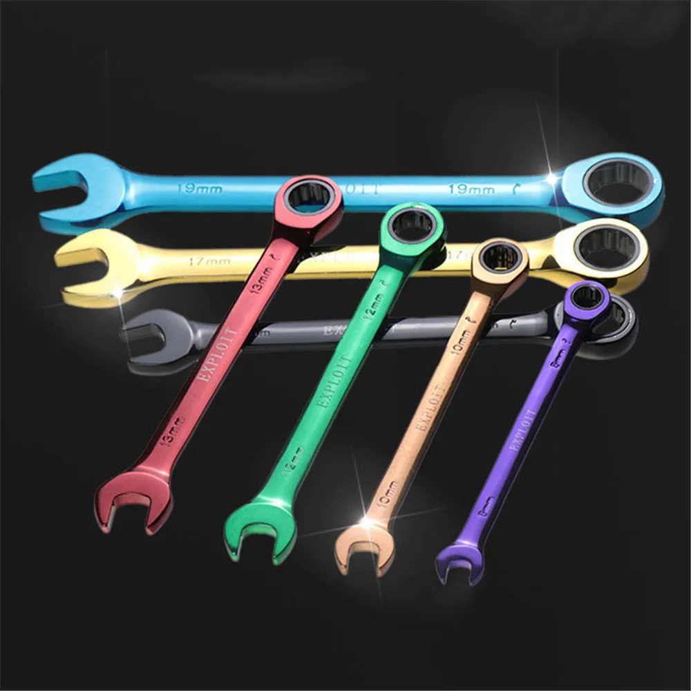 8/10/12/13/14/17/19mm Ratchet Wrench Hex Key Multi-function Wrench Dual-purpose Open Movable Color Hand Tools Hardware
8/10/12/13/14/17/19mm Ratchet Wrench Hex Key Multi-function Wrench Dual-purpose Open Movable Color Hand Tools Hardware