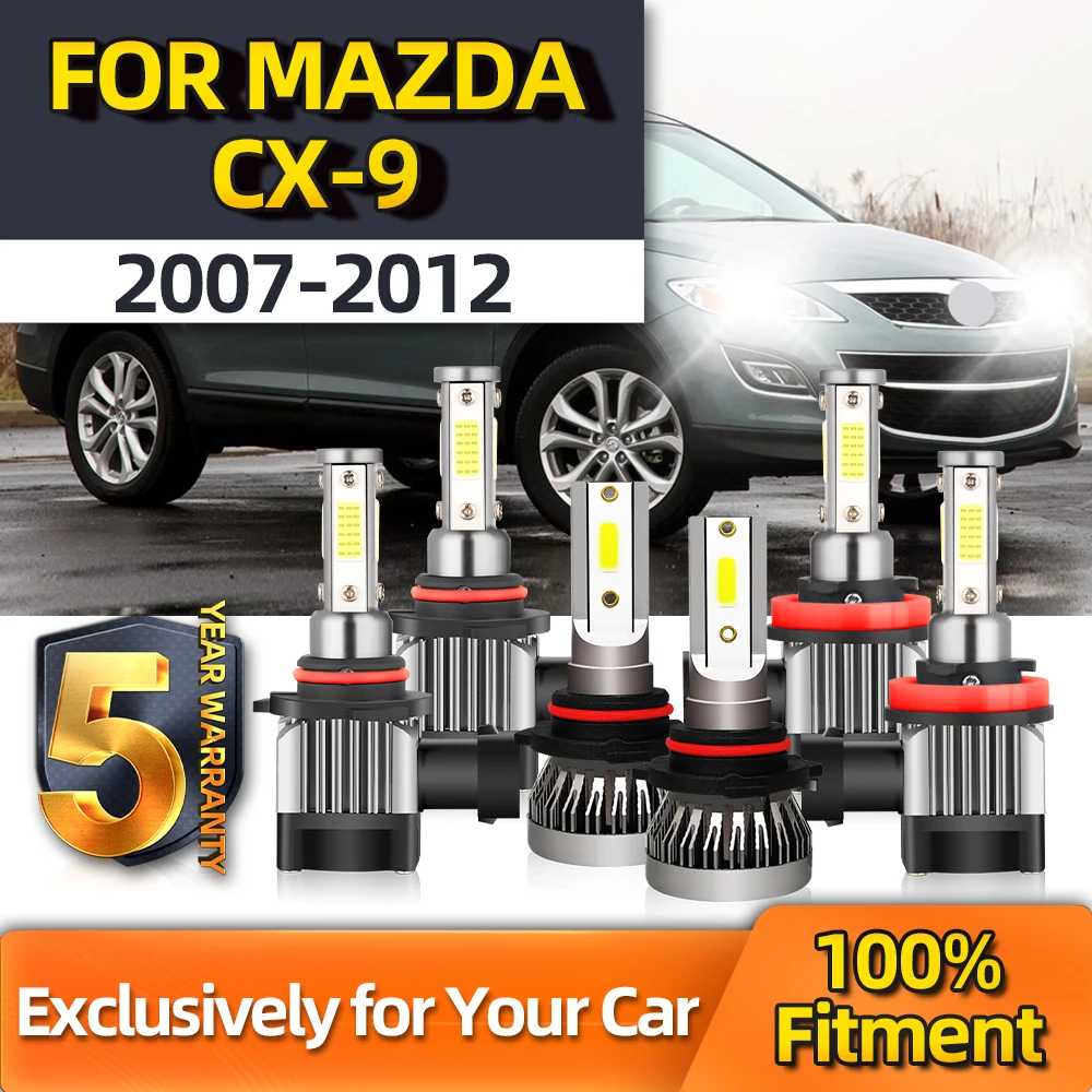 Лампа налобного фонаря TEENRAM, 6 шт., 9005 H11, дальний и ближний свет, 9006, противотуманная, цвет белый, 12 В, 6500K, для автомобиля Mazda 2007, 2008, 2009, 2010, 2012