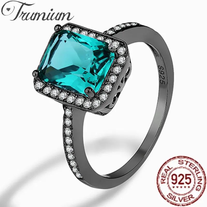 Trumium Luxury 925 Sterling Silver Black Gold Paraiba Glass Stone Emerald rings for Women Exquisite Statement Ring Fine Jewelry
Trumium Luxury 925 Sterling Silver Black Gold Paraiba Glass Stone Emerald rings for Women Exquisite Statement Ring Fine Jewelry