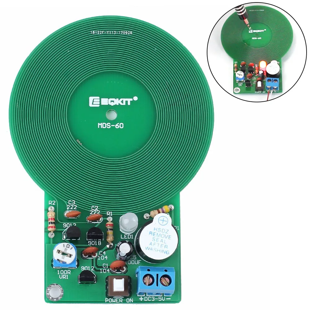 DC 5V DIY Kit Metal Detector 60mm Non-contact Sensor Electronic Components Suite for Learning
DC 5V DIY Kit Metal Detector 60mm Non-contact Sensor Electronic Components Suite for Learning