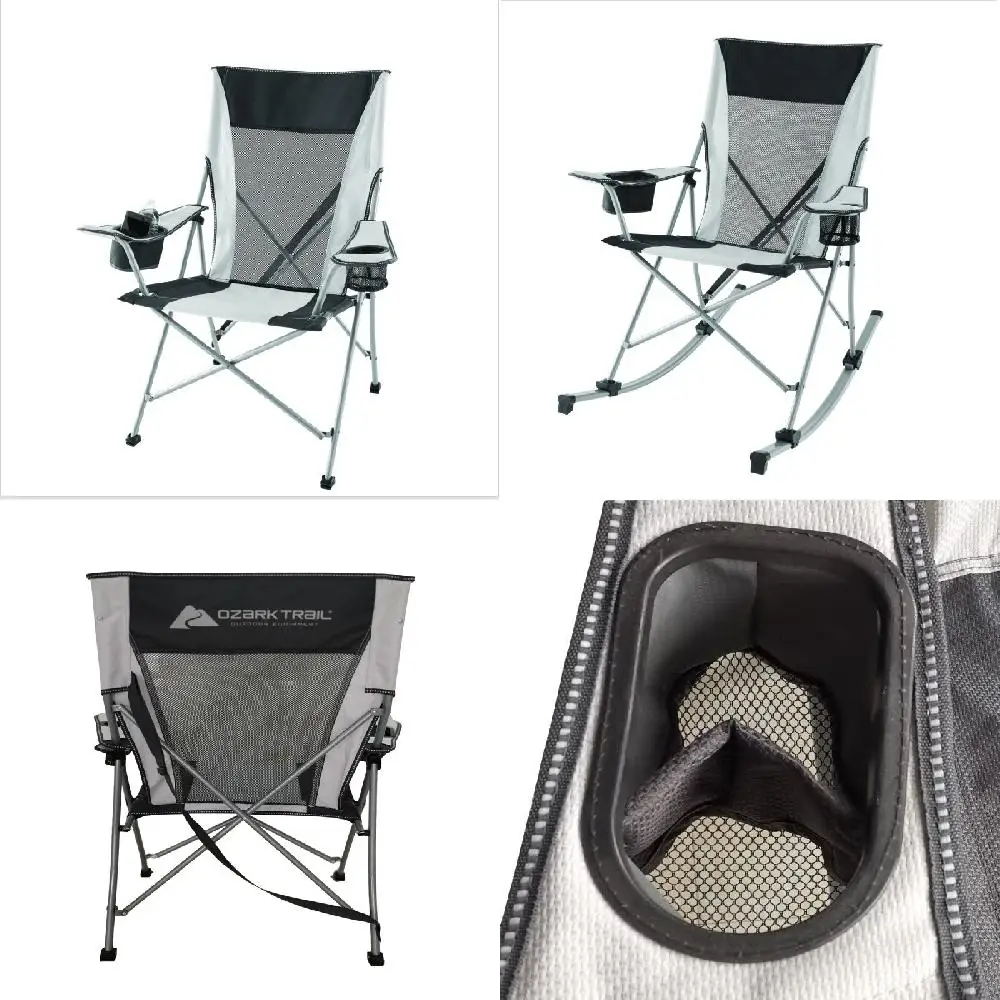 Delightfully Comfy 2-in-1 Gray/Black Mesh Rocking Camp Chair with Detachable Rockers for Adults & Kids - Perfect for Relaxing Ou
Delightfully Comfy 2-in-1 Gray/Black Mesh Rocking Camp Chair with Detachable Rockers for Adults & Kids - Perfect for Relaxing Ou