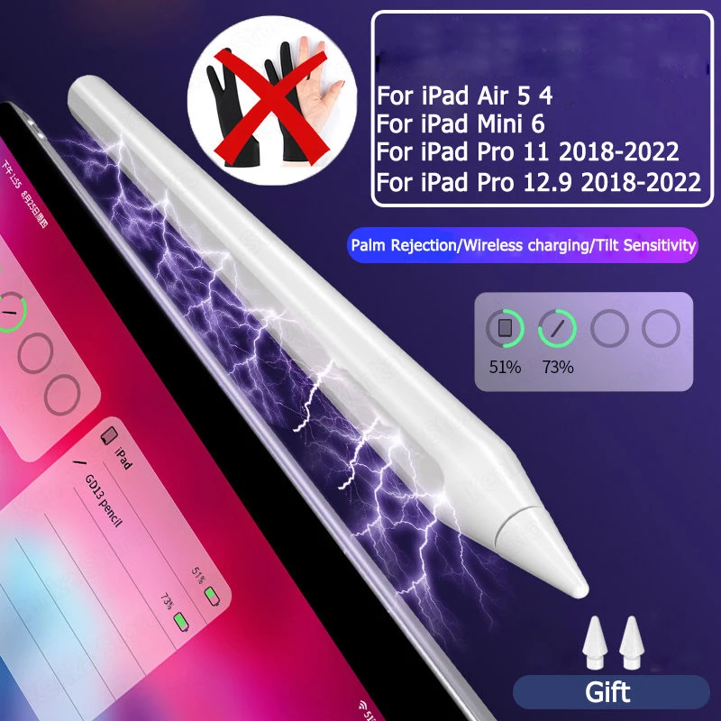 Магнитная Беспроводная зарядка для Apple Pencil 2 1 iPad Tilt Pro 11 Air 5 4 Mini 6 12 9 2018 2020 2021 2022 -