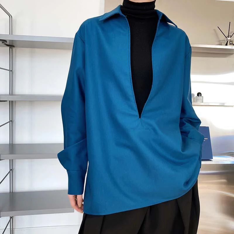 Rimocy Deep V Neck Oversized Shirts Women Autumn Winter Bottoming Long Sleeve Blouse Woman Solid Color Ol Office Shirt Ladies
Rimocy Deep V Neck Oversized Shirts Women Autumn Winter Bottoming Long Sleeve Blouse Woman Solid Color Ol Office Shirt Ladies