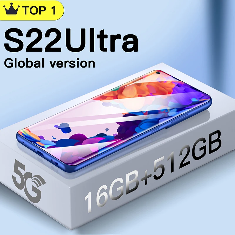 1TB Rom+16G Ram Global Version S22 Ultra Smartphone Full Screen Mobile Phones 6.93Inch HD Cellphone 24+48MP Camera 6000mAh
1TB Rom+16G Ram Global Version S22 Ultra Smartphone Full Screen Mobile Phones 6.93Inch HD Cellphone 24+48MP Camera 6000mAh